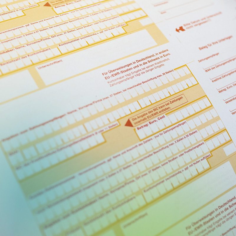 Bild Überweisungsformular